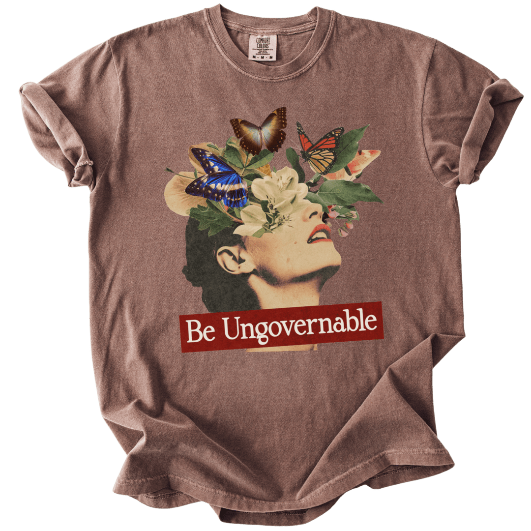Be Ungovernable Butterfly Collage Tee - The Rogue Petal Co. - T-Shirt