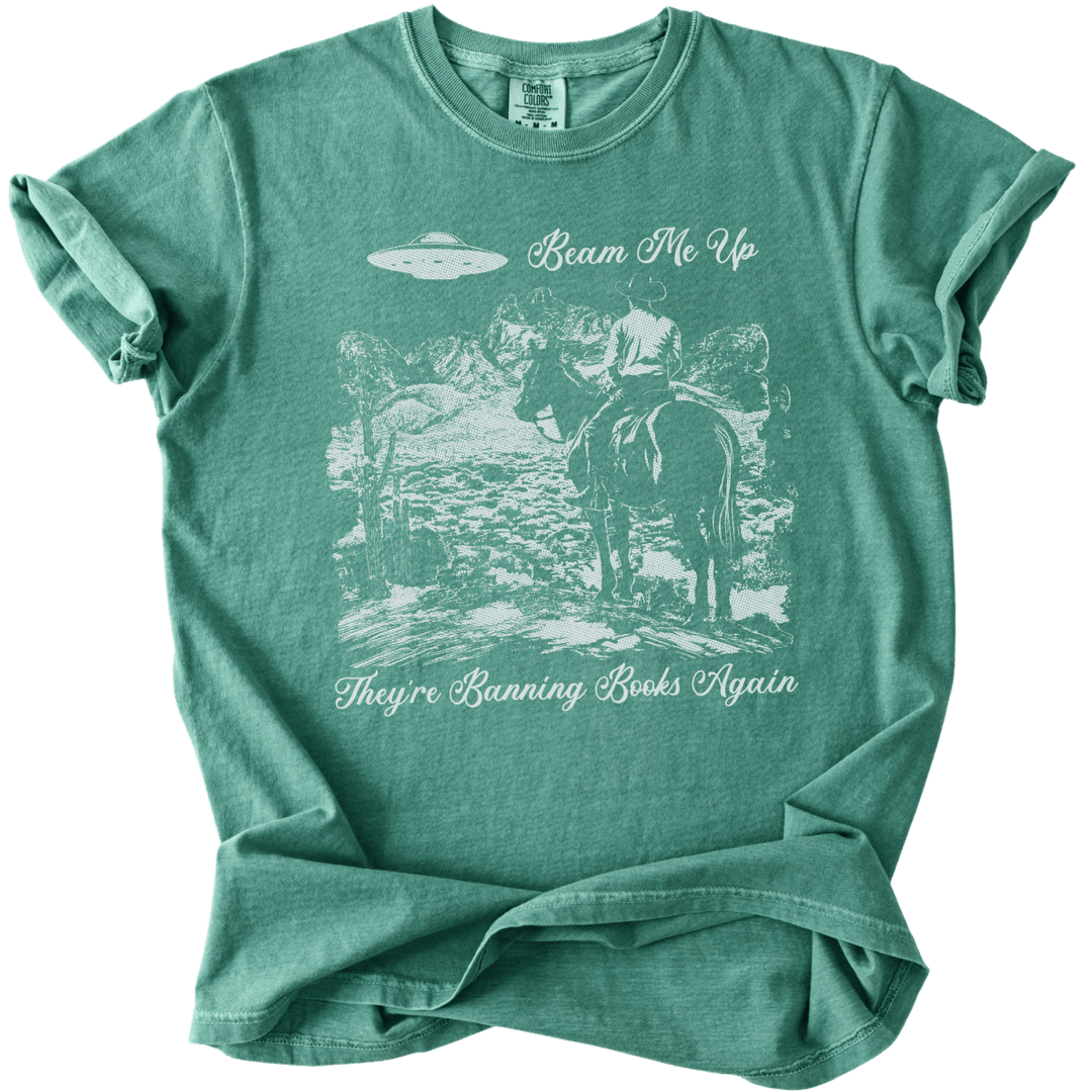 Beam Me Up They're Banning Books Again Tee - The Rogue Petal Co. - T-Shirt