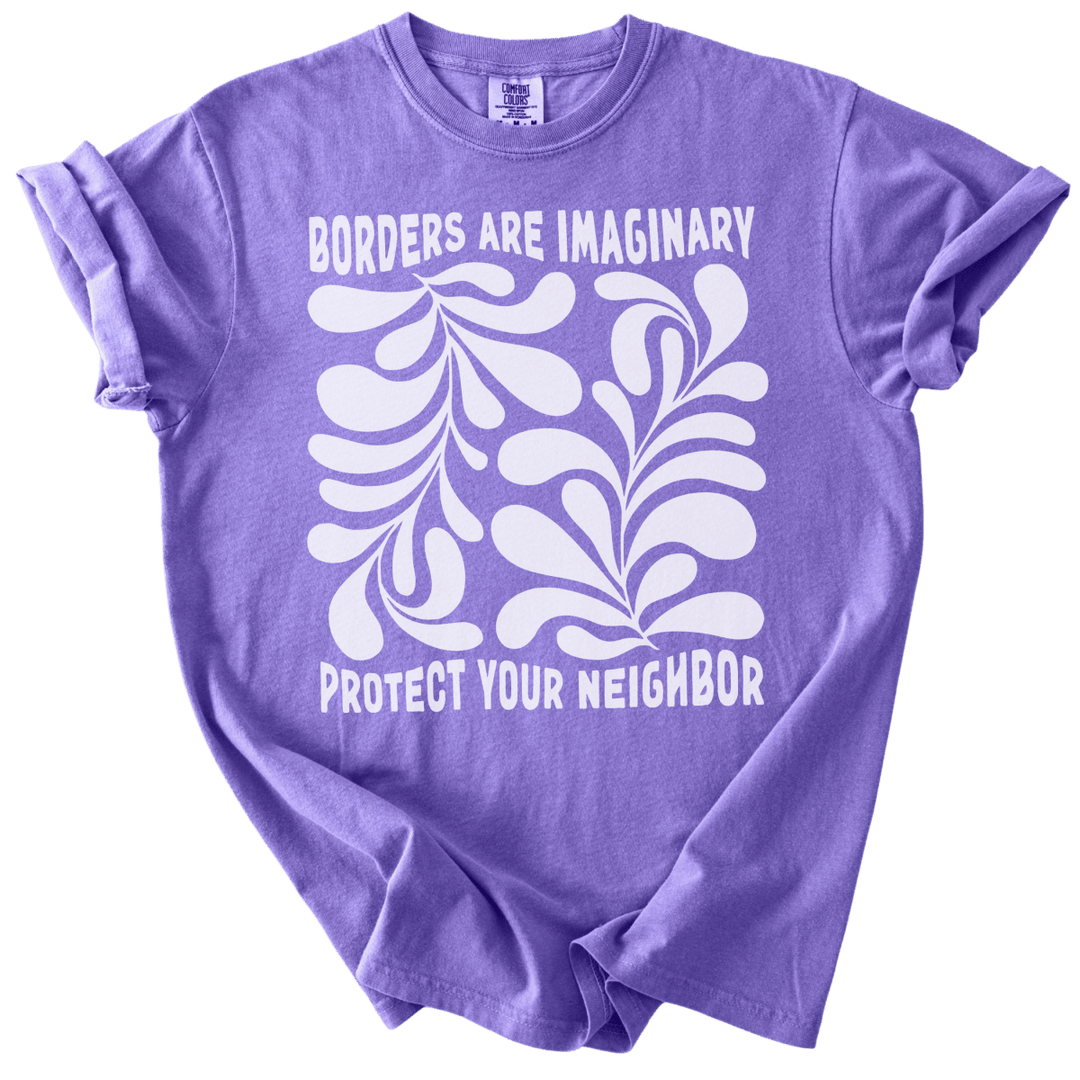 Borders Are Imaginary Abstract Tee - The Rogue Petal Co. - T-Shirt