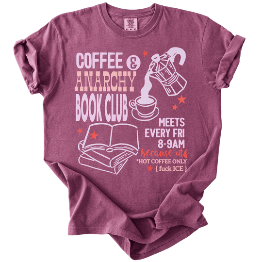 Coffee &amp; Anarchy Book Club Tee - The Rogue Petal Co. - T-Shirt