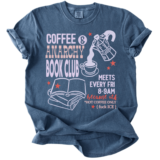 Coffee &amp; Anarchy Book Club Tee - The Rogue Petal Co. - T-Shirt