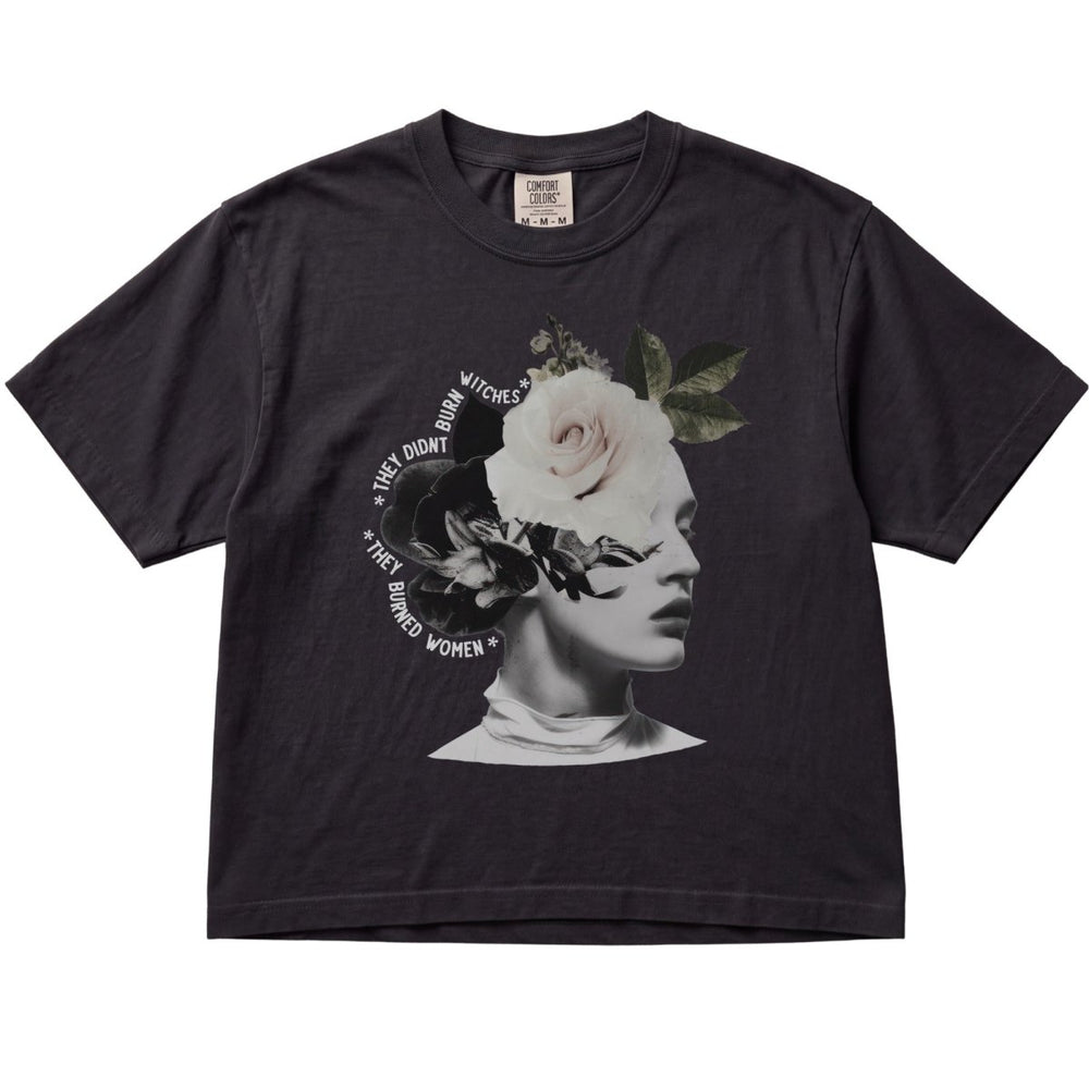 Collage They Didn't Burn Witches Women's Cropped Boxy - The Rogue Petal Co. - T-Shirt