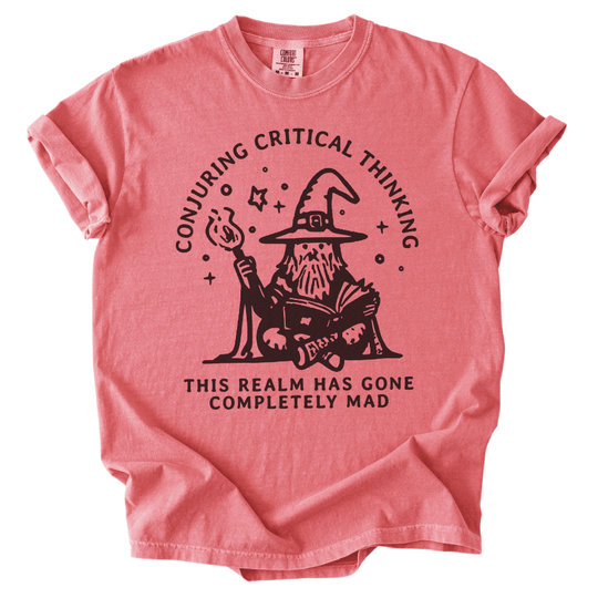 Conjuring Critical Thinking Wizard Tee - The Rogue Petal Co. -