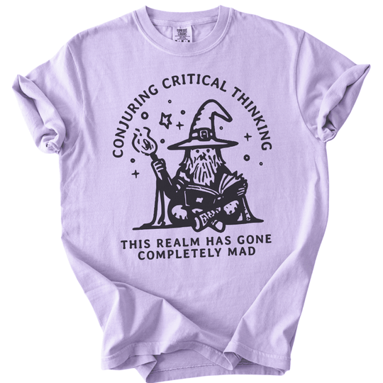 Conjuring Critical Thinking Wizard Tee - The Rogue Petal Co. -