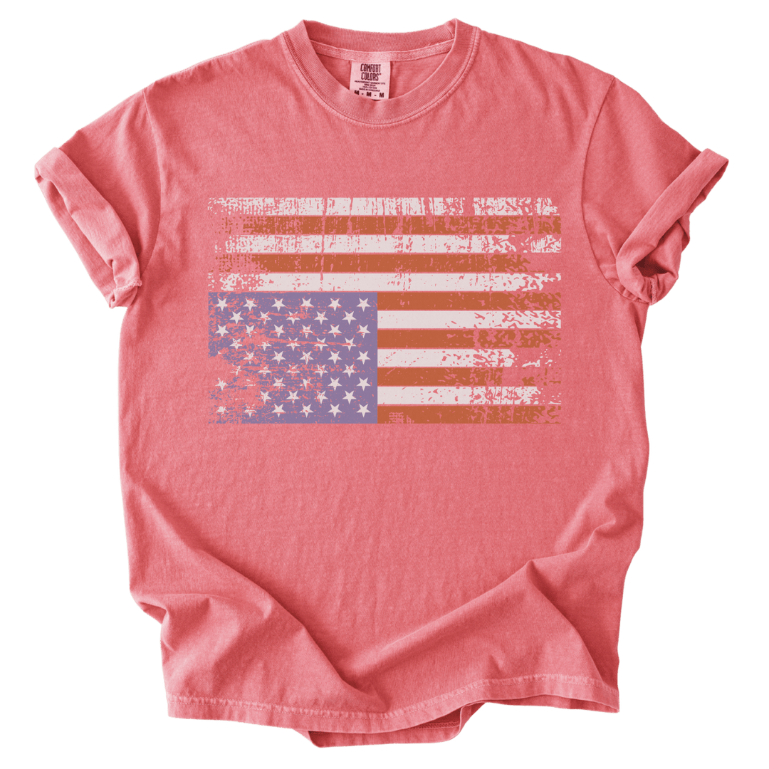 Distressed Upside Down American Flag Tee - The Rogue Petal Co. - T-Shirt