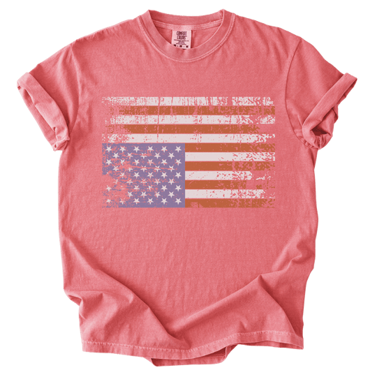 Distressed Upside Down American Flag Tee - The Rogue Petal Co. - T-Shirt