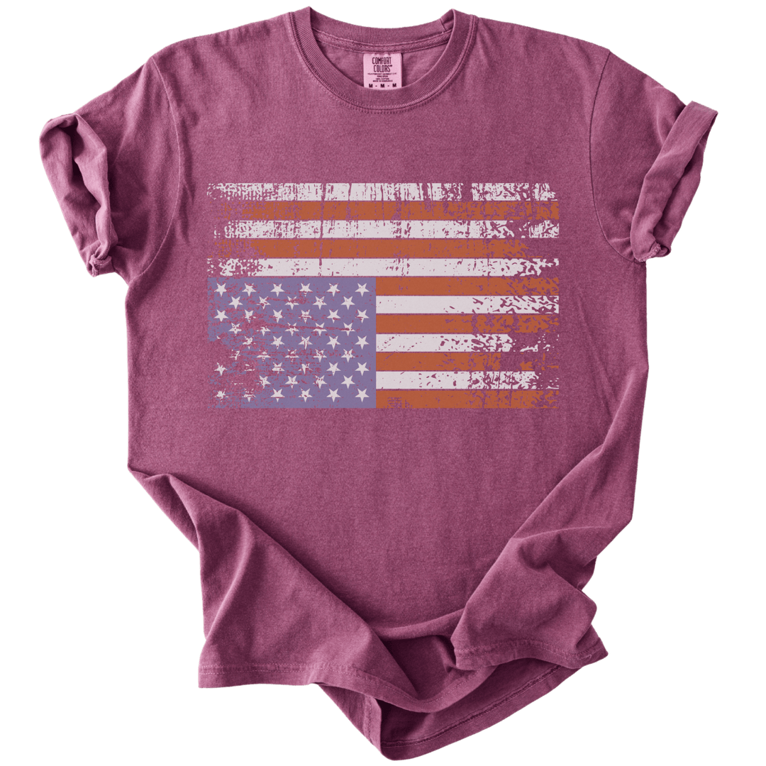 Distressed Upside Down American Flag Tee - The Rogue Petal Co. - T-Shirt