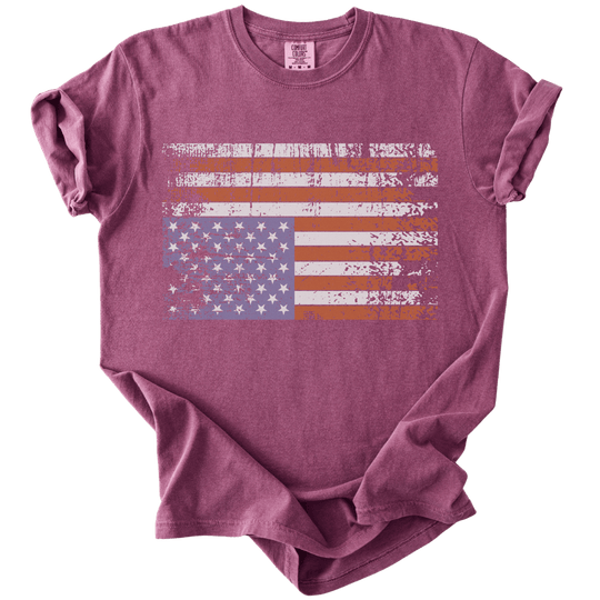 Distressed Upside Down American Flag Tee - The Rogue Petal Co. - T-Shirt