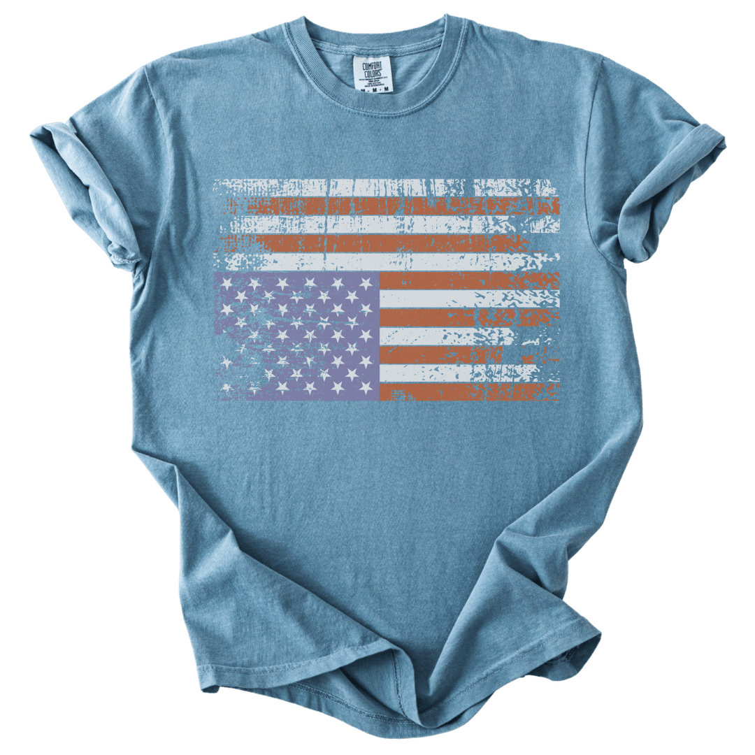 Distressed Upside Down American Flag Tee - The Rogue Petal Co. - T-Shirt