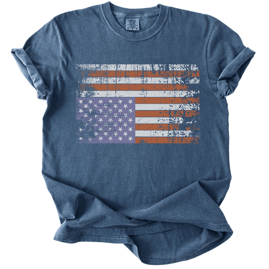 Distressed Upside Down American Flag Tee - The Rogue Petal Co. - T-Shirt