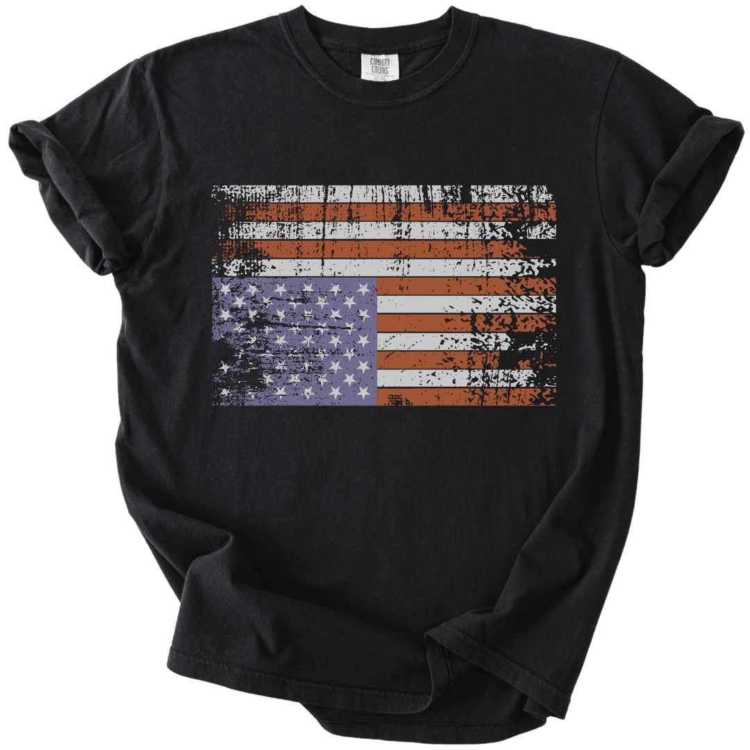 Distressed Upside Down American Flag Tee - The Rogue Petal Co. - T-Shirt