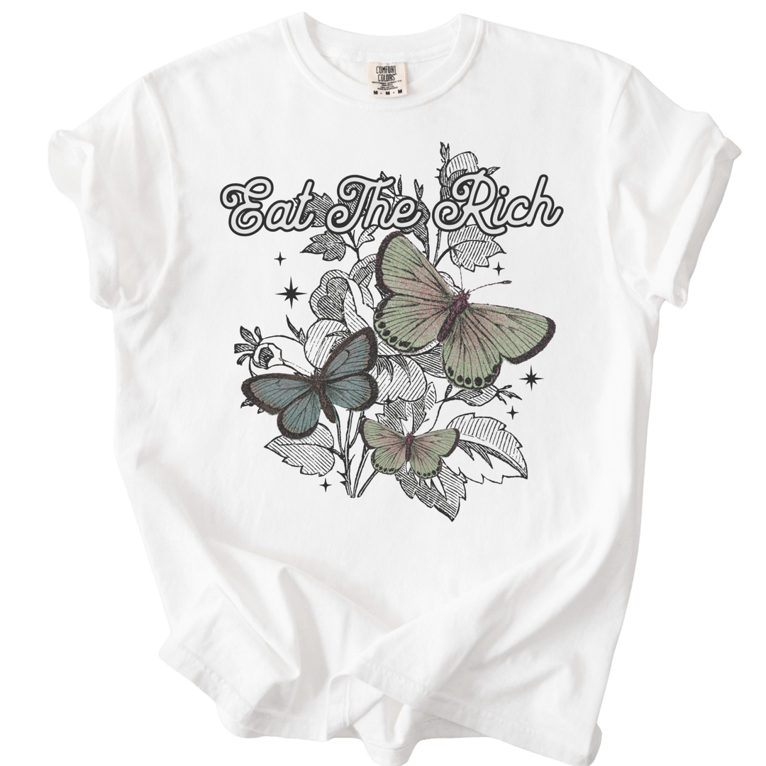 Eat The Rich Floral Butterfly Tee - The Rogue Petal Co. - T-Shirt