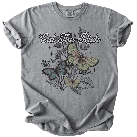Eat The Rich Floral Butterfly Tee - The Rogue Petal Co. - T-Shirt