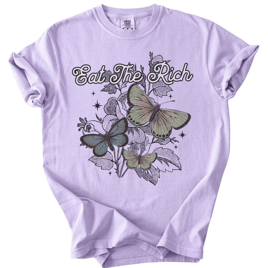 Eat The Rich Floral Butterfly Tee - The Rogue Petal Co. - T-Shirt