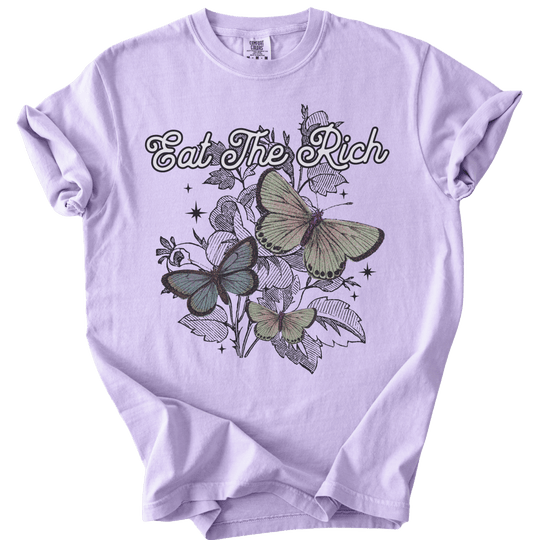 Eat The Rich Floral Butterfly Tee - The Rogue Petal Co. - T-Shirt