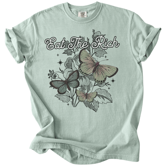Eat The Rich Floral Butterfly Tee - The Rogue Petal Co. - T-Shirt