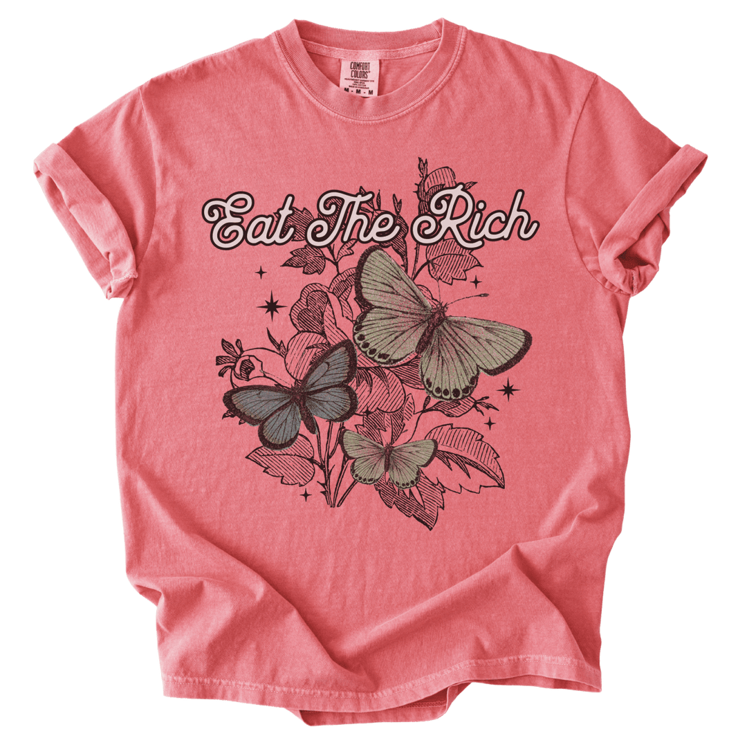 Eat The Rich Floral Butterfly Tee - The Rogue Petal Co. - T-Shirt