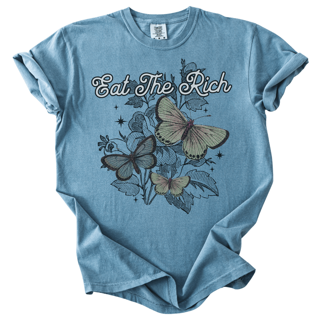 Eat The Rich Floral Butterfly Tee - The Rogue Petal Co. - T-Shirt