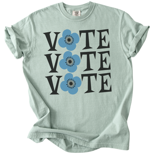 Retro Vote Blue Flower Tee