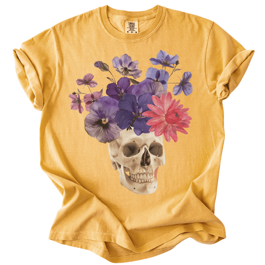 Floral Collage Skull Tee - The Rogue Petal Co. - T-Shirt