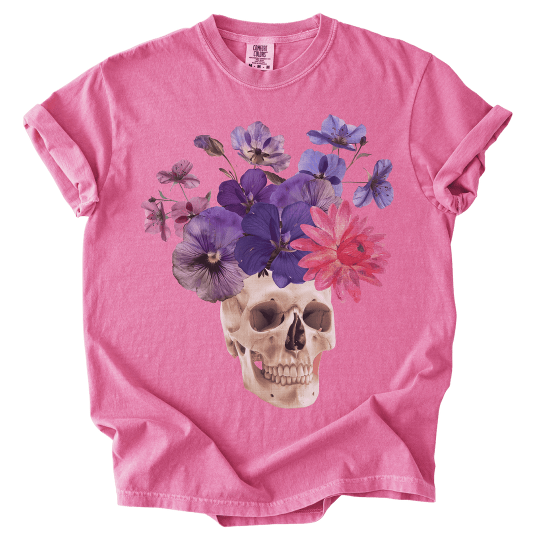 Floral Collage Skull Tee - The Rogue Petal Co. - T-Shirt