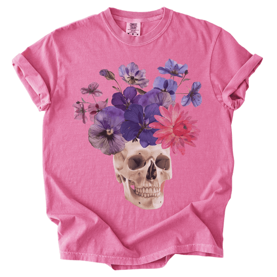 Floral Collage Skull Tee - The Rogue Petal Co. - T-Shirt