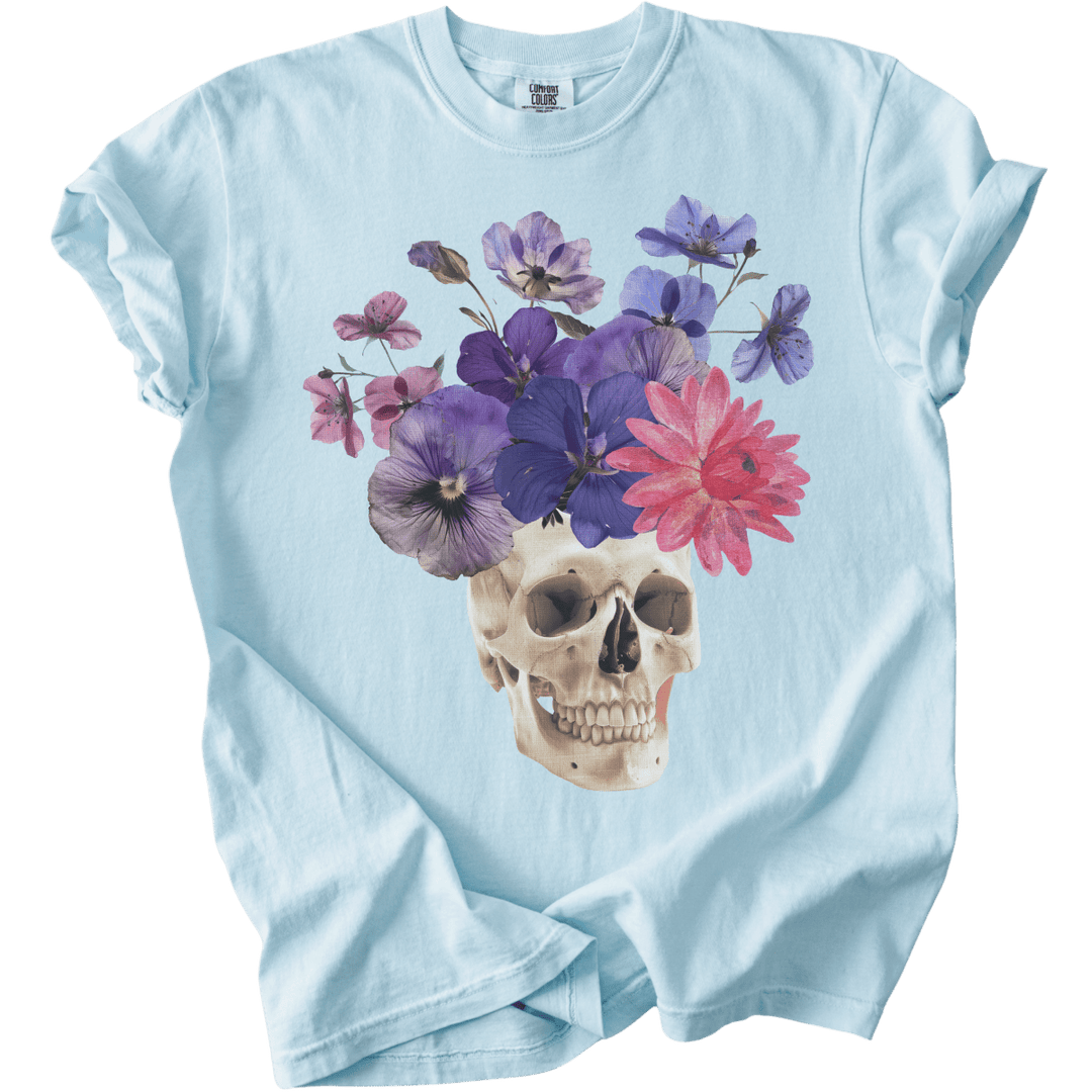 Floral Collage Skull Tee - The Rogue Petal Co. - T-Shirt
