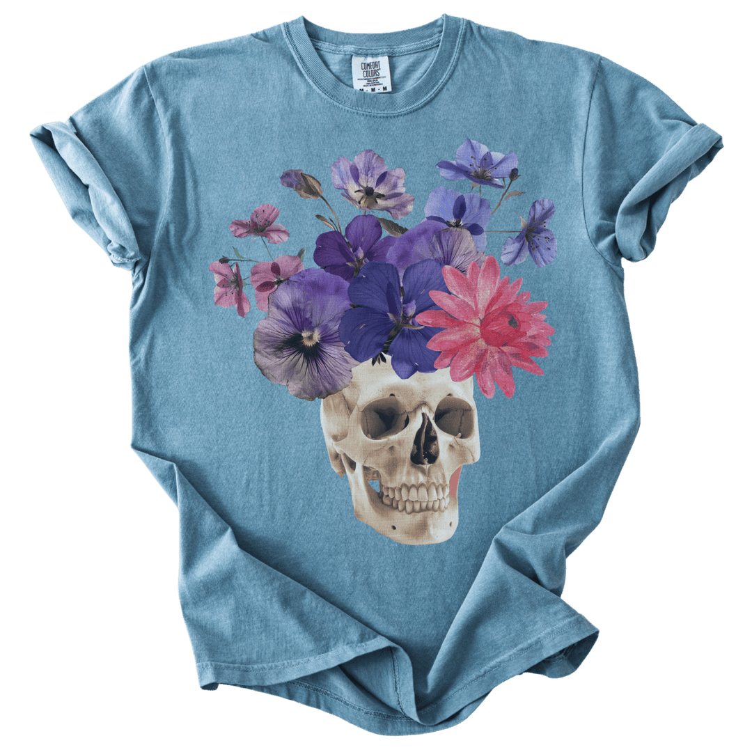Floral Collage Skull Tee - The Rogue Petal Co. - T-Shirt