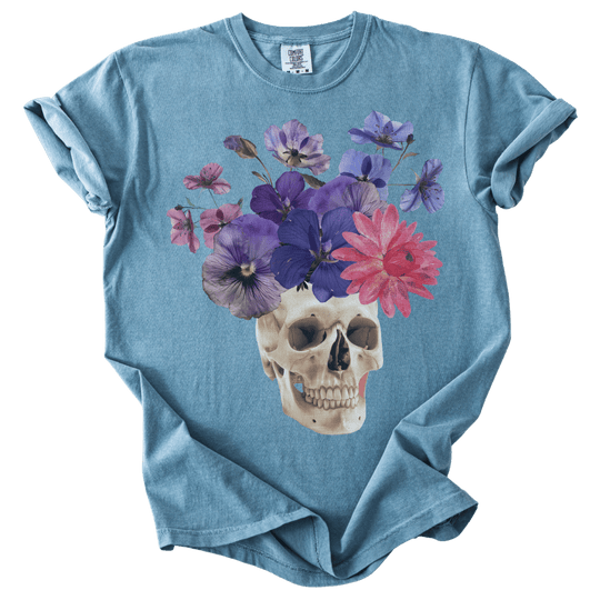 Floral Collage Skull Tee - The Rogue Petal Co. - T-Shirt