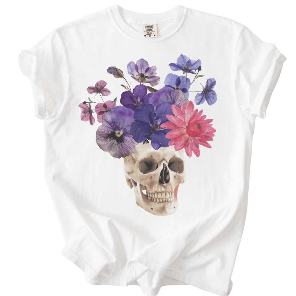 Floral Collage Skull Tee - The Rogue Petal Co. - T-Shirt
