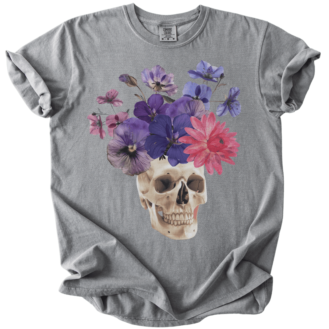 Floral Collage Skull Tee - The Rogue Petal Co. - T-Shirt