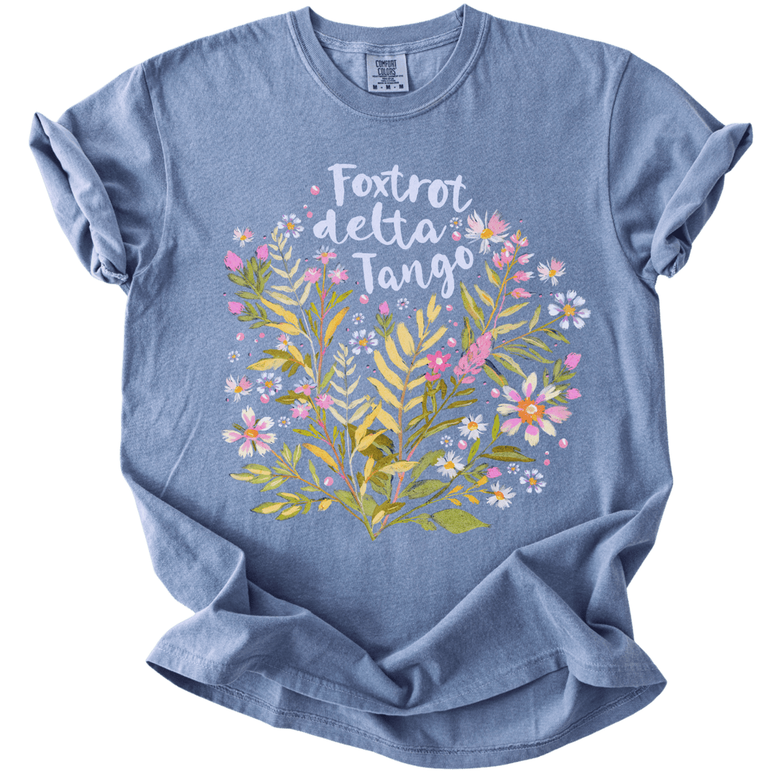 Floral Foxtrot Delta Tango Tee - The Rogue Petal Co. - T-Shirt