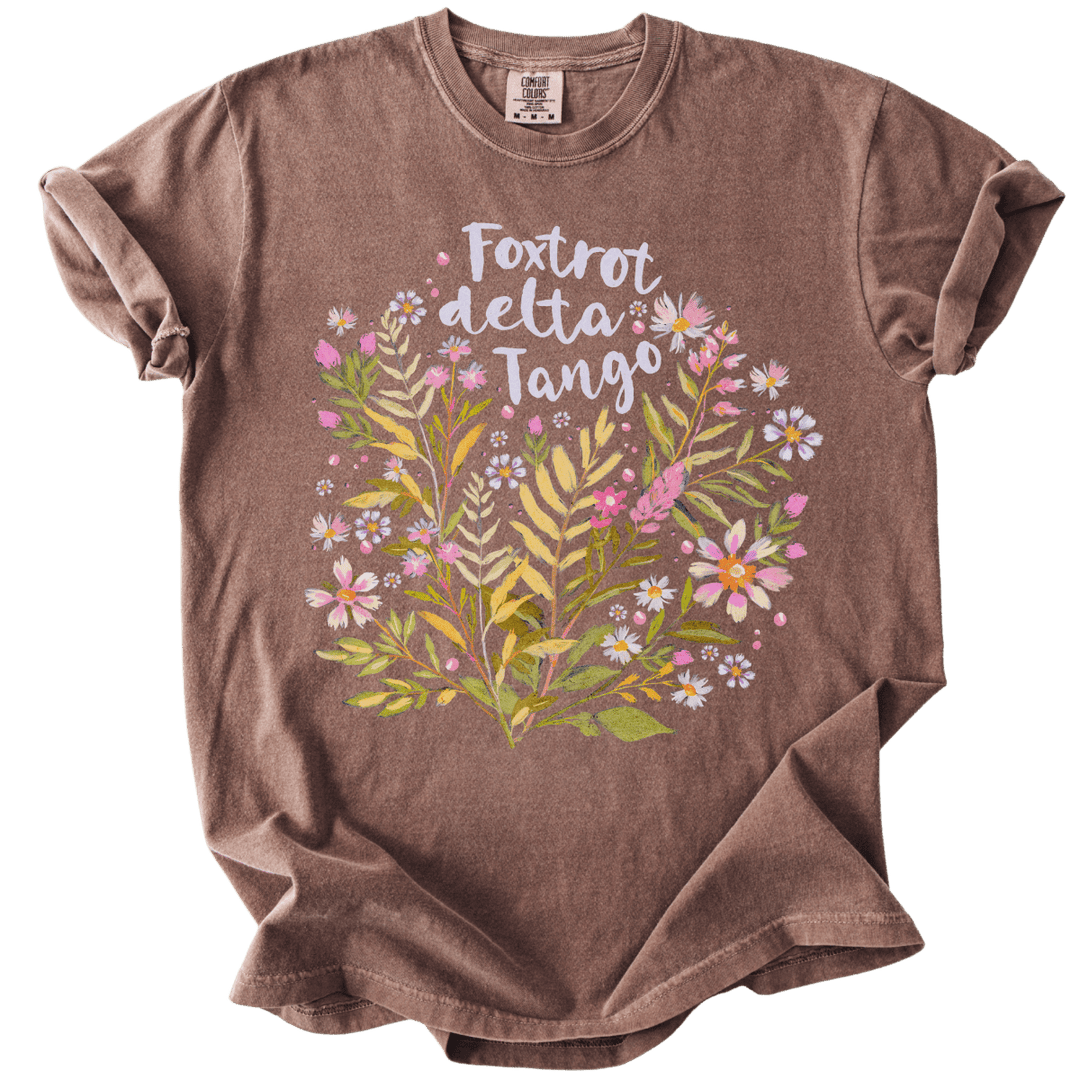 Floral Foxtrot Delta Tango Tee - The Rogue Petal Co. - T-Shirt
