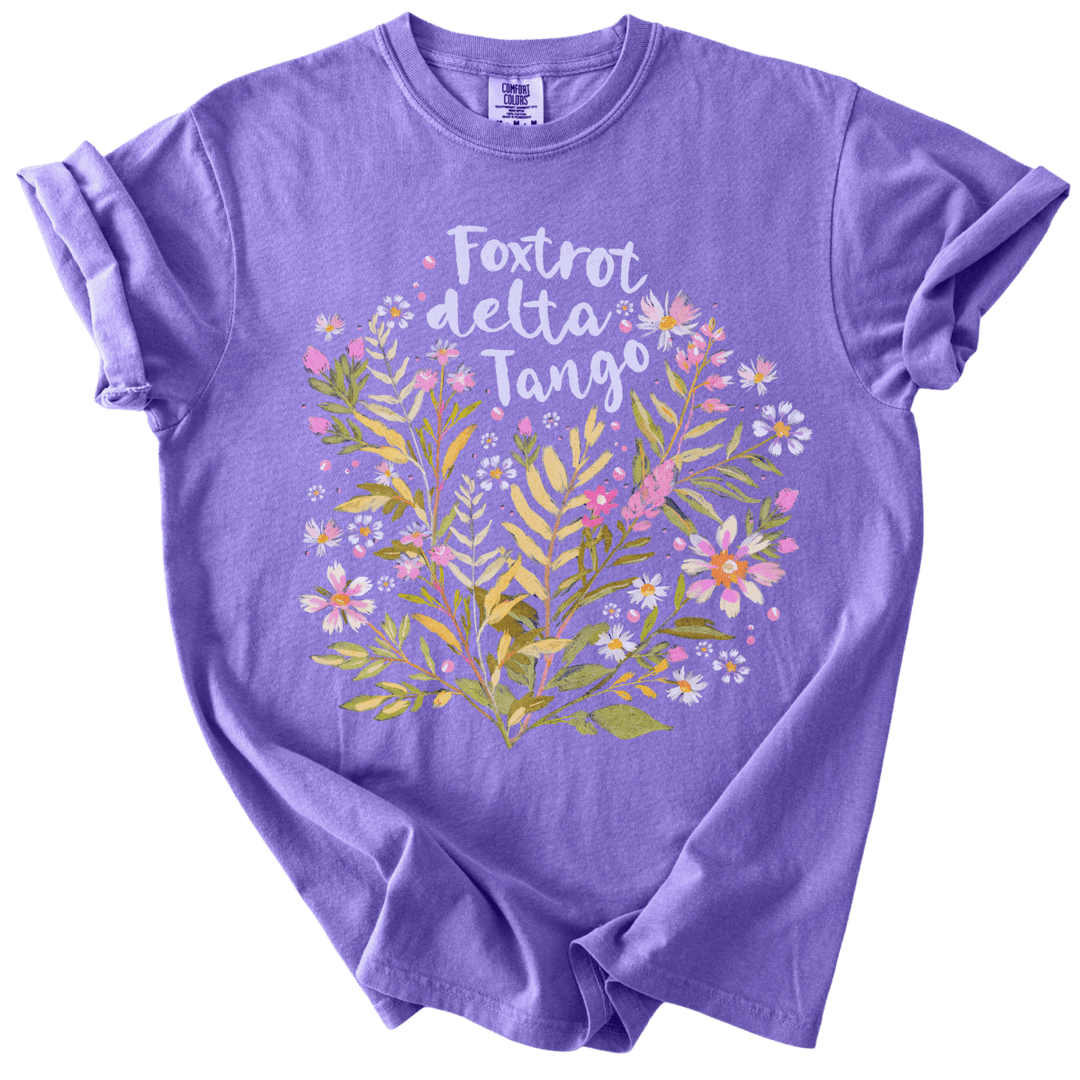 Floral Foxtrot Delta Tango Tee - The Rogue Petal Co. - T-Shirt
