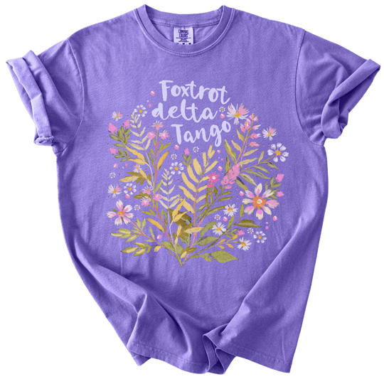 Floral Foxtrot Delta Tango Tee - The Rogue Petal Co. - T-Shirt
