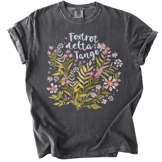 Floral Foxtrot Delta Tango Tee - The Rogue Petal Co. - T-Shirt