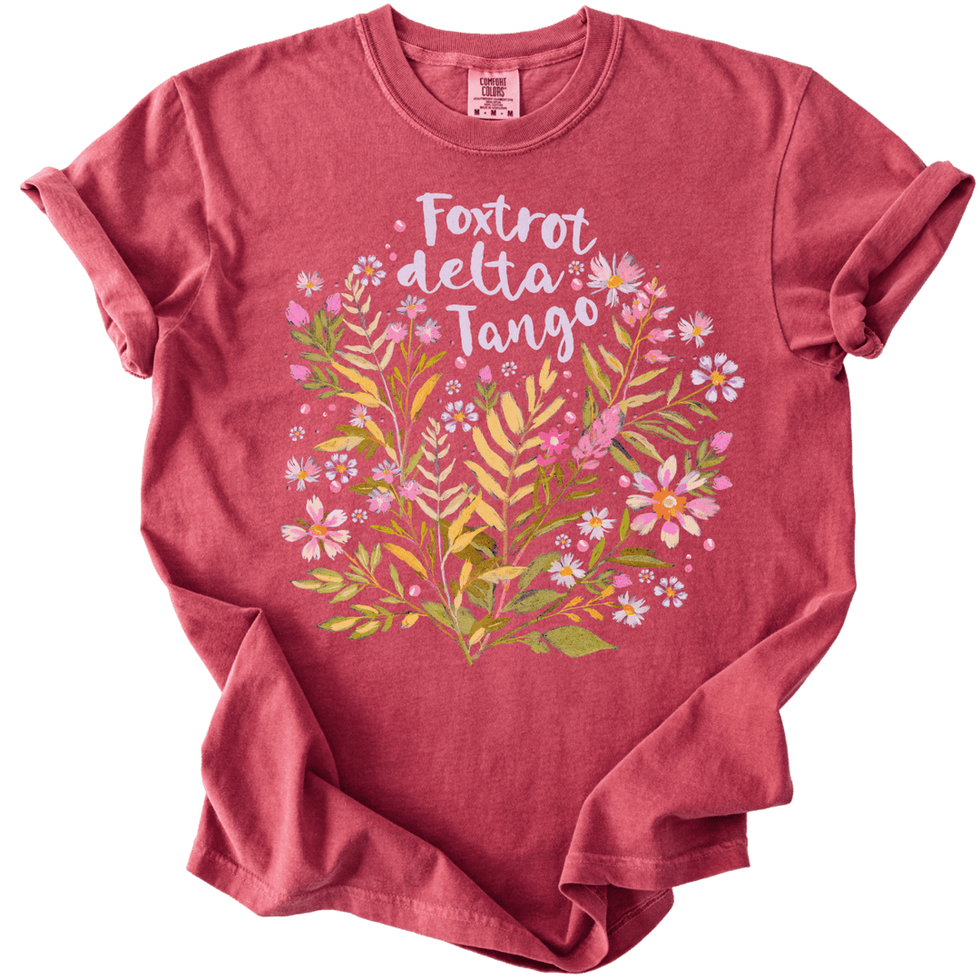 Floral Foxtrot Delta Tango Tee - The Rogue Petal Co. - T-Shirt