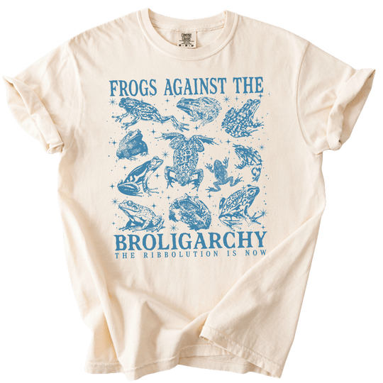 Frogs Against The Broligarchy Tee - The Rogue Petal Co. - T-Shirt