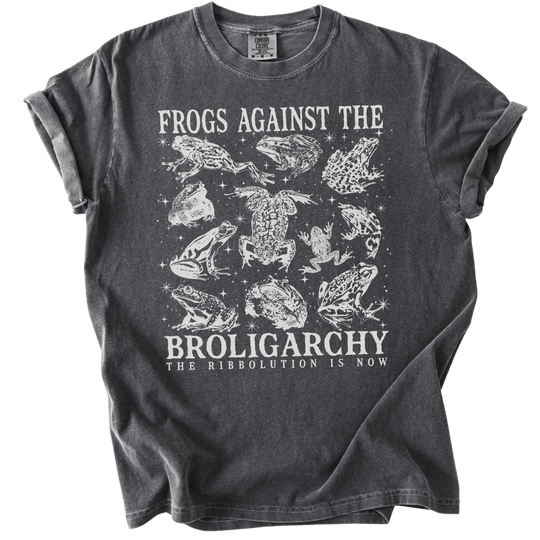 Frogs Against The Broligarchy Tee - The Rogue Petal Co. - T-Shirt