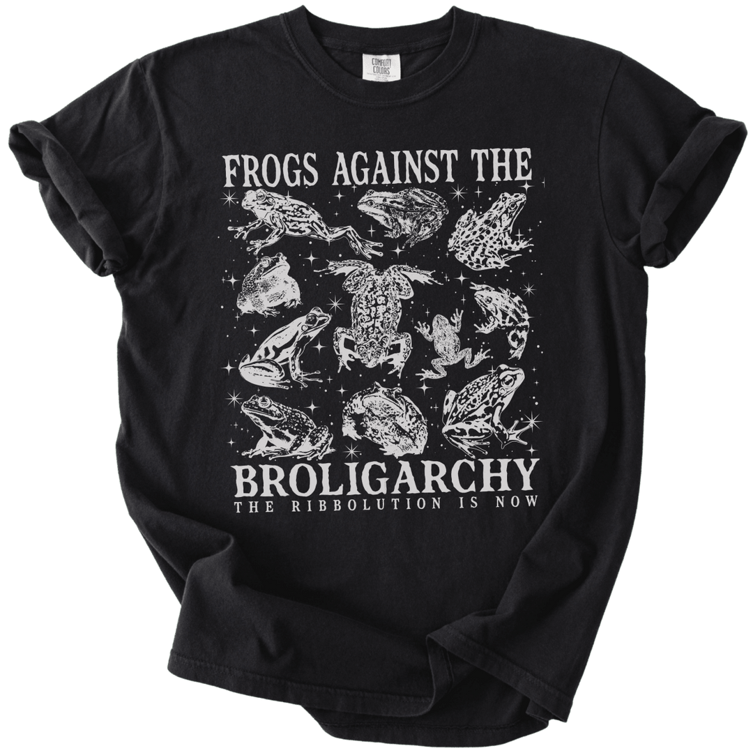 Frogs Against The Broligarchy Tee - The Rogue Petal Co. - T-Shirt