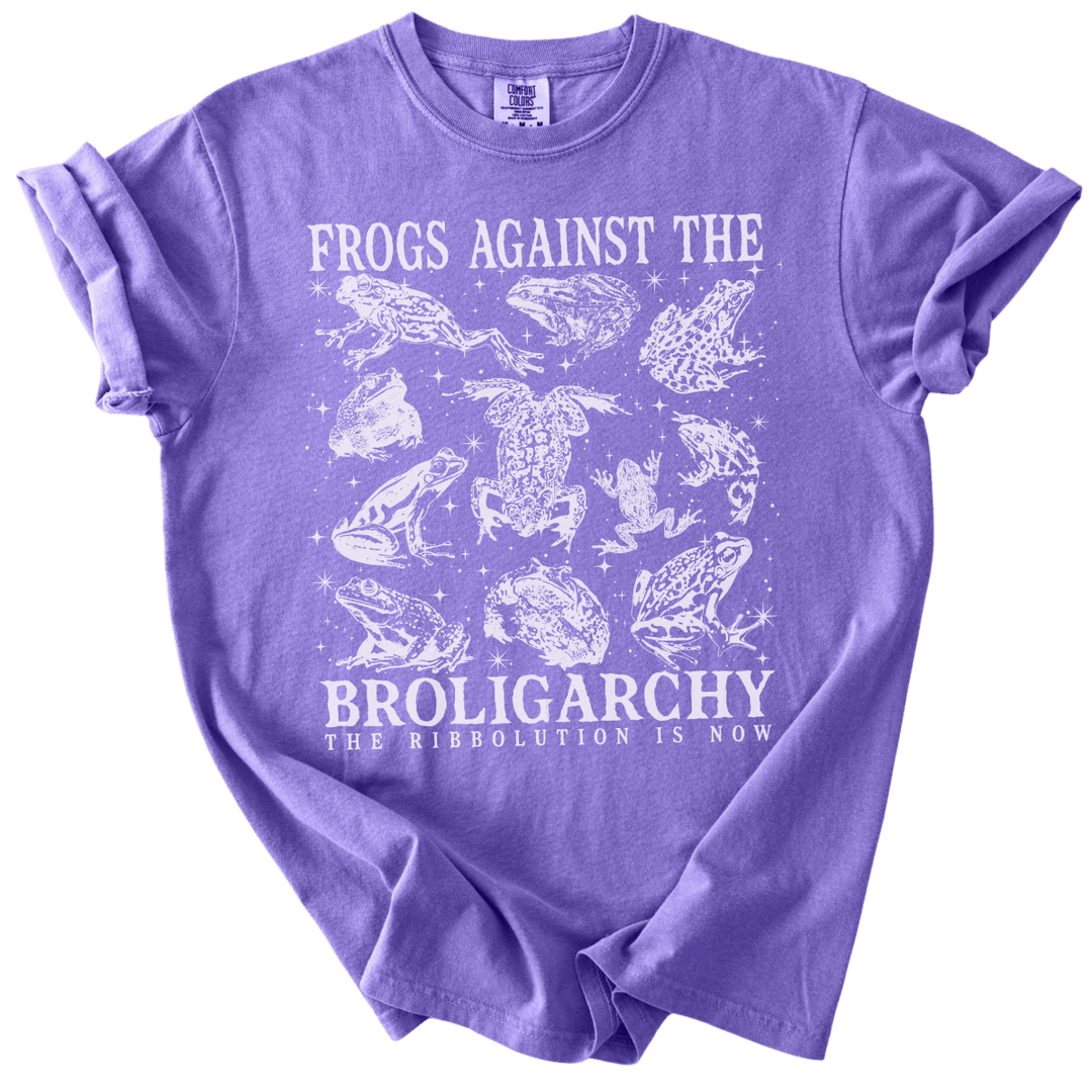 Frogs Against The Broligarchy Tee - The Rogue Petal Co. - T-Shirt
