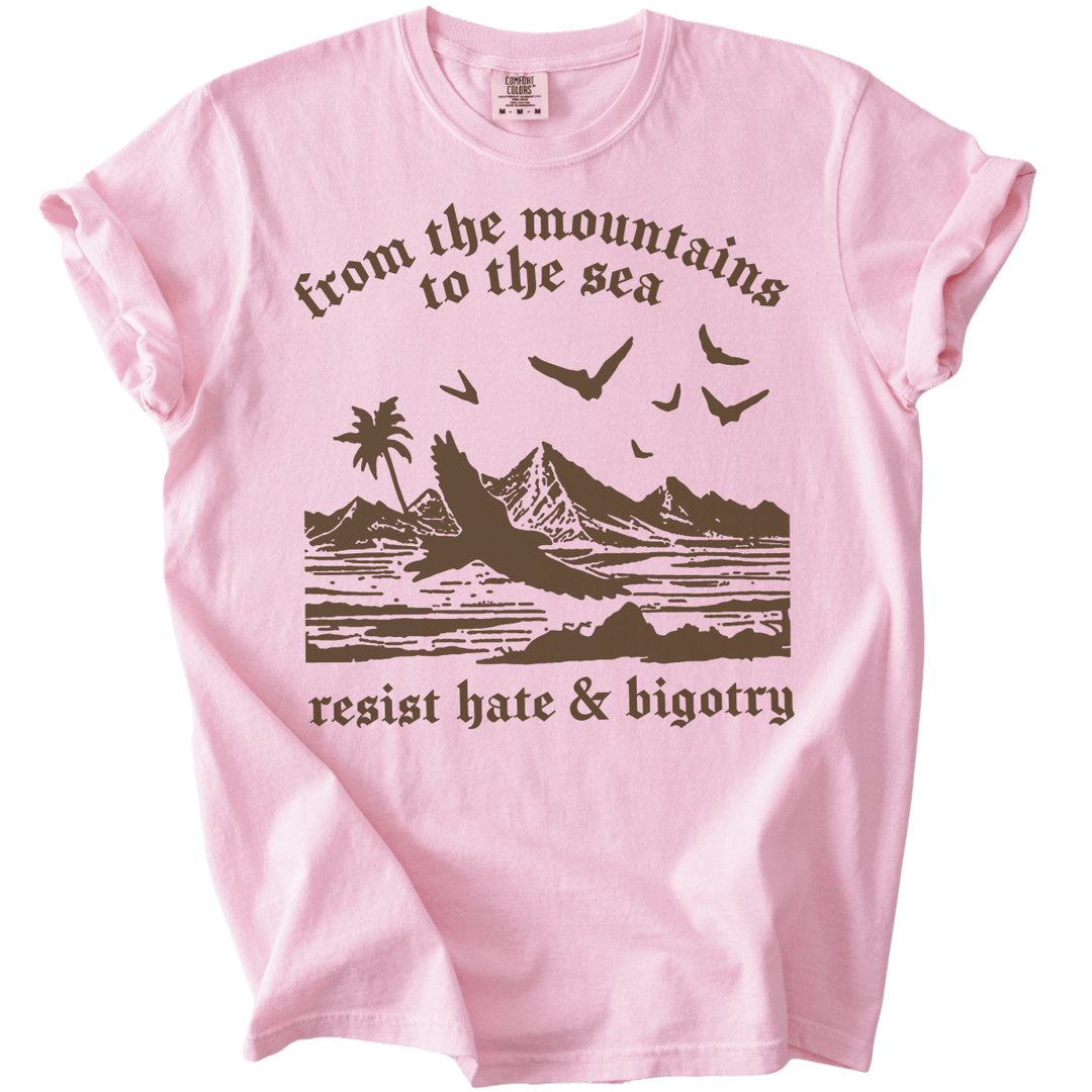 From The Mountains to The Sea Resist Hate &amp; Bigotry Tee - The Rogue Petal Co. - T-Shirt