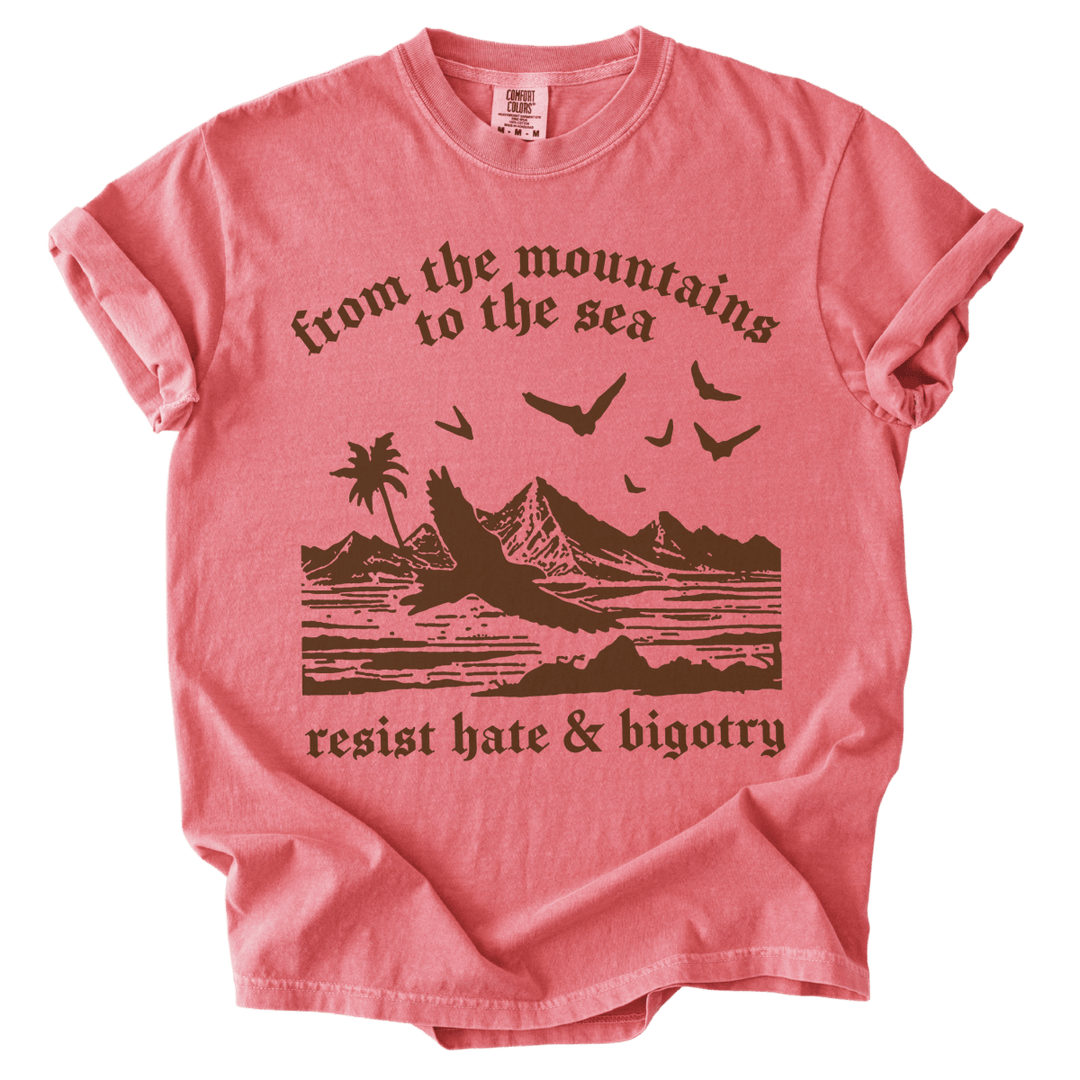 From The Mountains to The Sea Resist Hate &amp; Bigotry Tee - The Rogue Petal Co. - T-Shirt