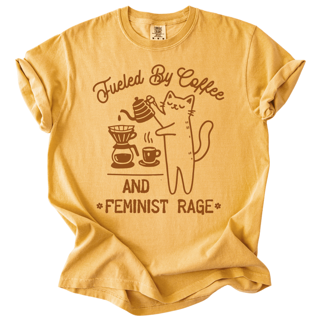 Fueled by Coffee &amp; Feminist Rage Tee - The Rogue Petal Co. - T-Shirt