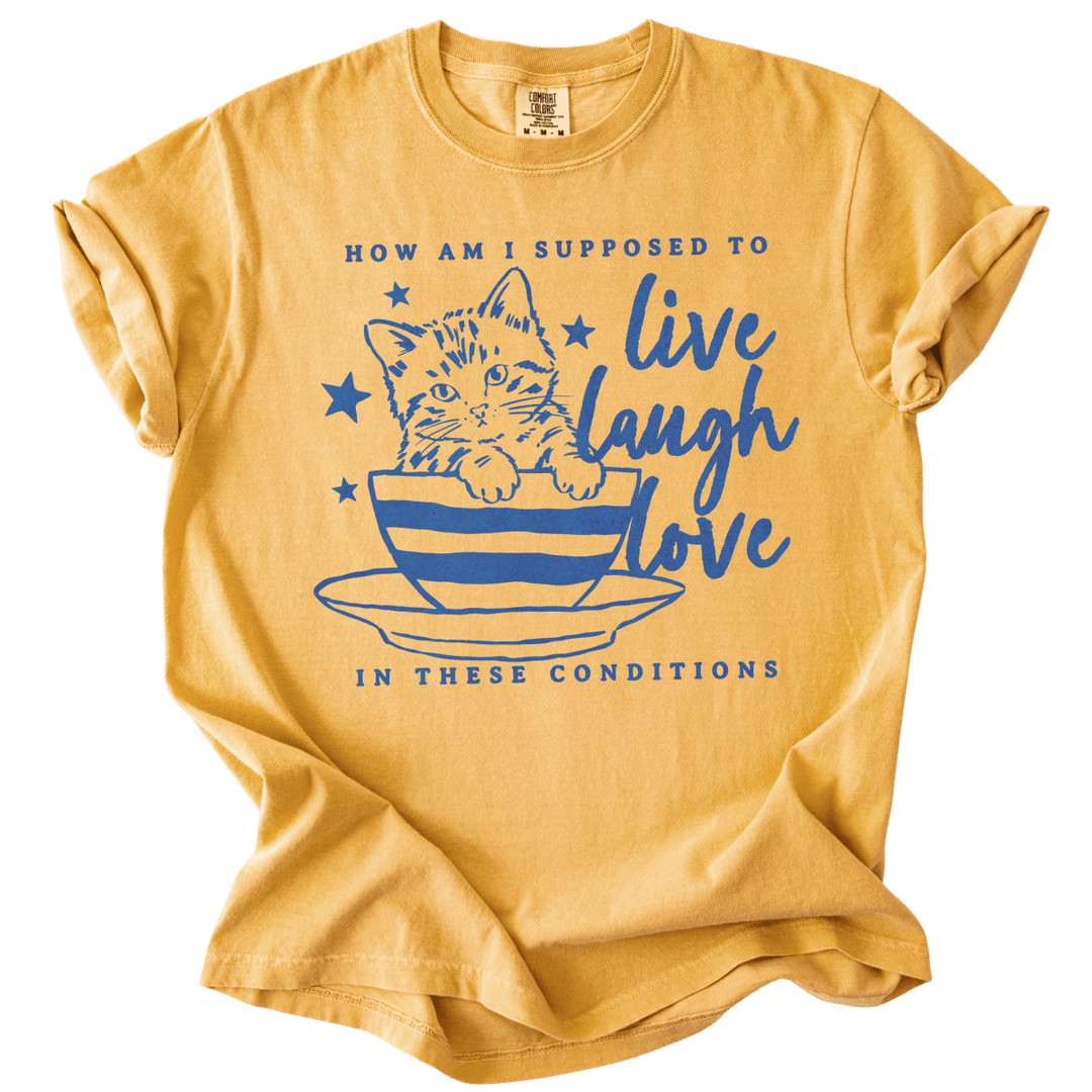 How Am I Supposed to Live Laugh Love in These Conditions Tee - The Rogue Petal Co. - T-Shirt