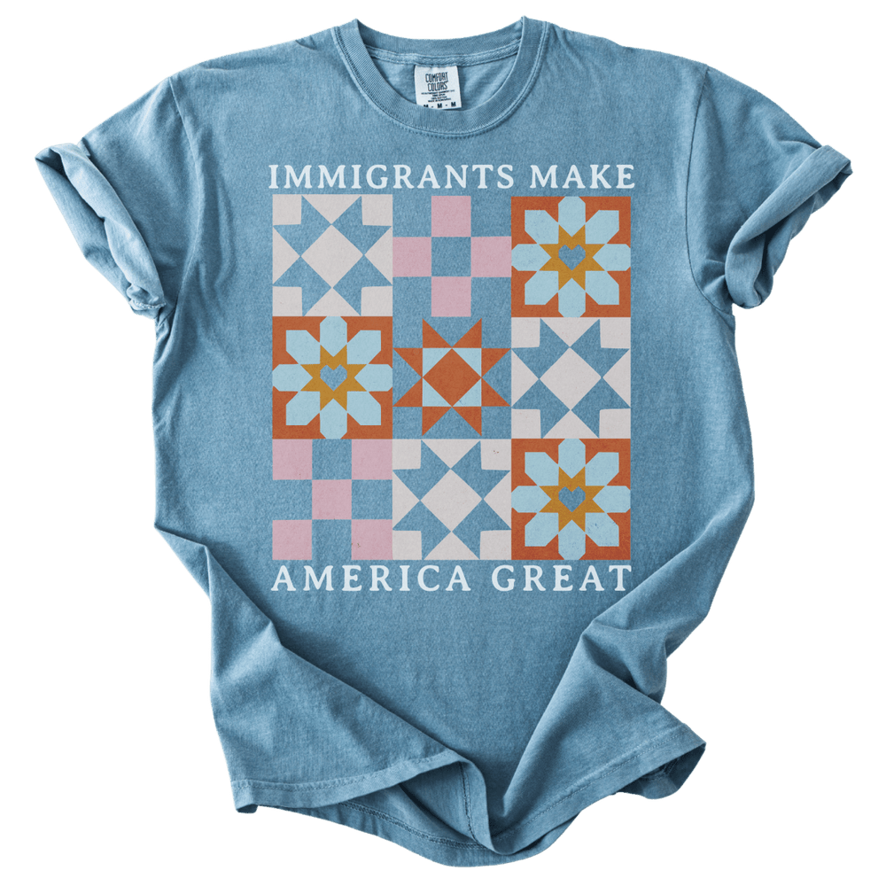 Immigrants Make America Great Quilt Pattern Tee - The Rogue Petal Co. - T-Shirt