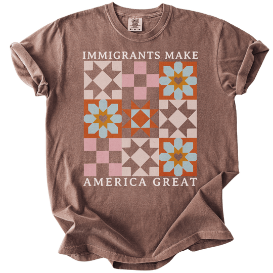 Immigrants Make America Great Quilt Pattern Tee - The Rogue Petal Co. - T-Shirt