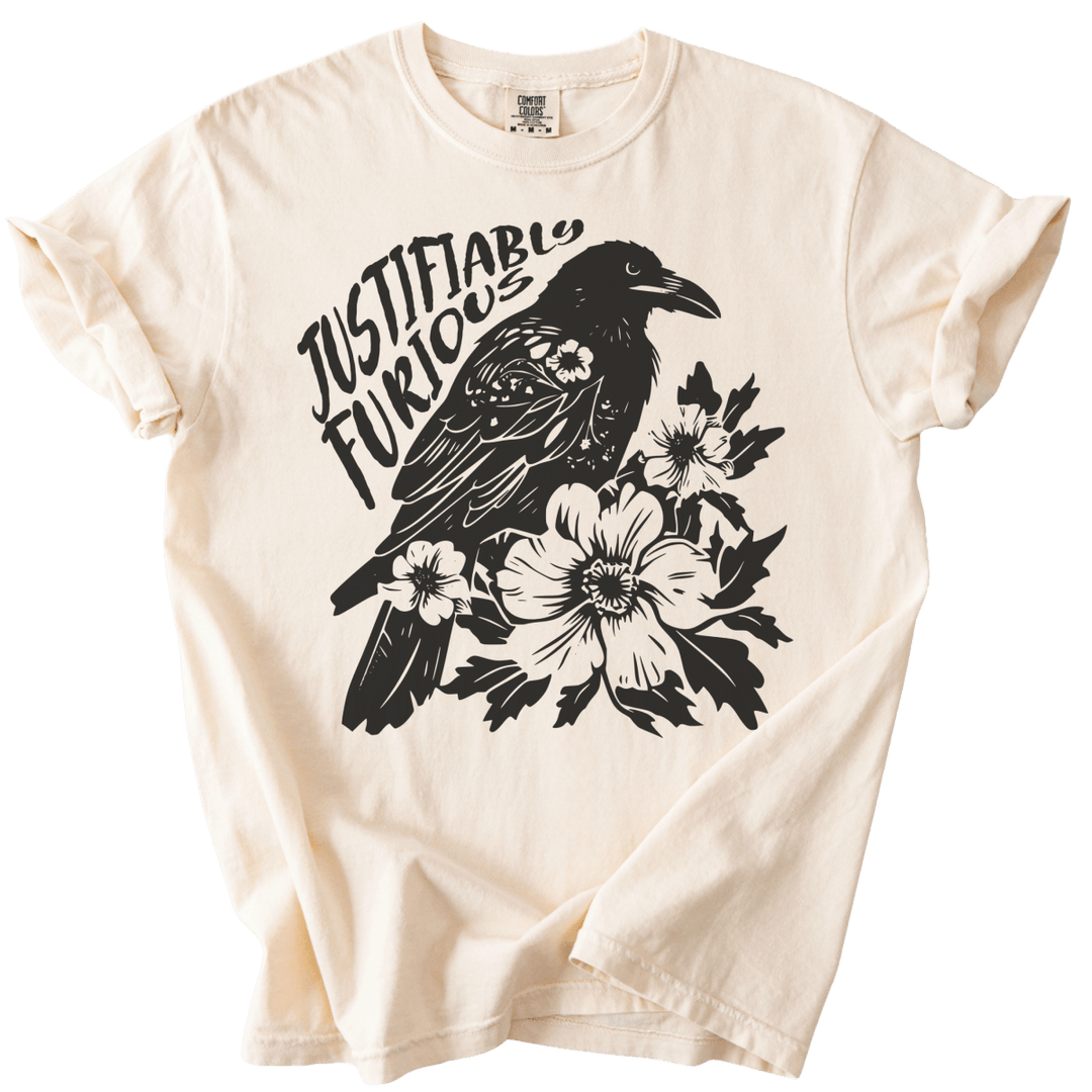 Justifiably Furious Crow Tee - The Rogue Petal Co. - T-Shirt