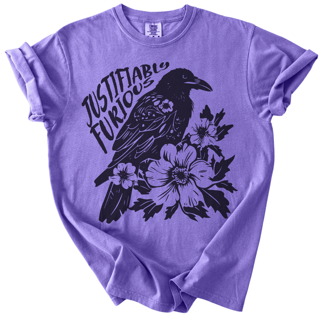 Justifiably Furious Crow Tee - The Rogue Petal Co. - T-Shirt