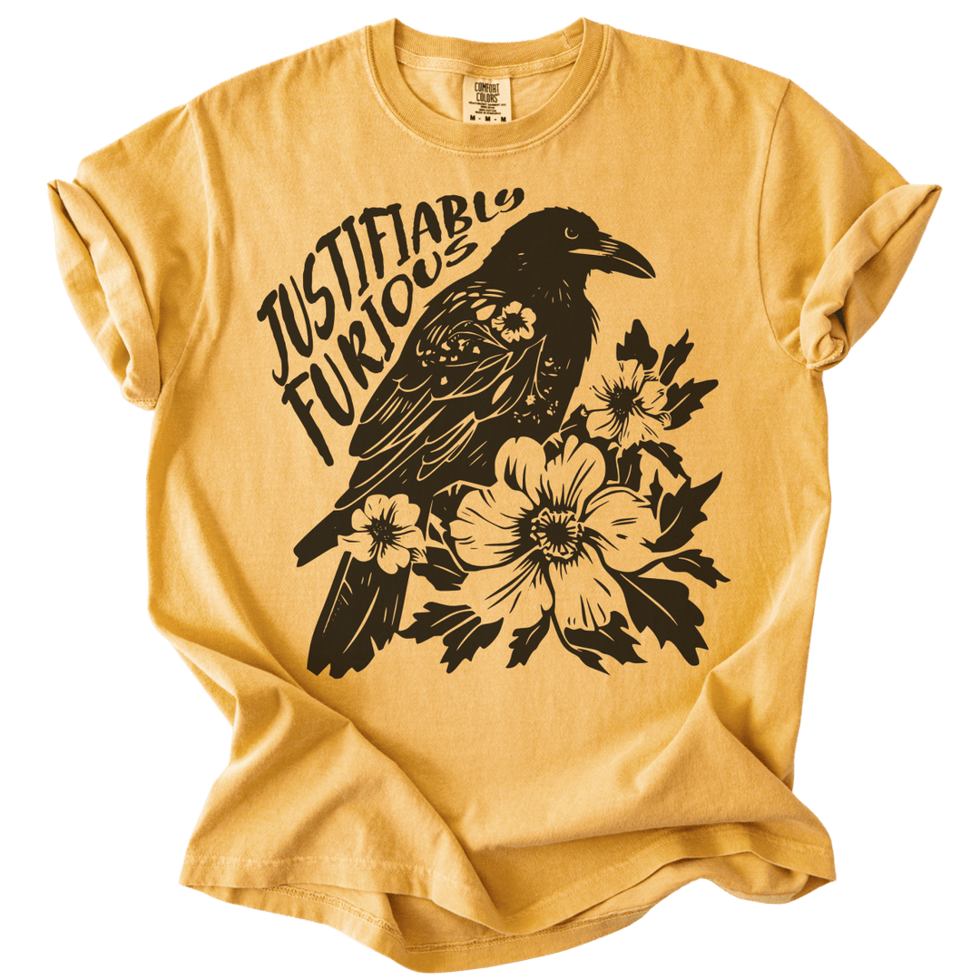 Justifiably Furious Crow Tee - The Rogue Petal Co. - T-Shirt